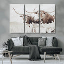 Longhorn Wall Art Canvas Print – Framed Western Cow Rustic
