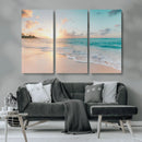 Beach Sunset Wall Art Canvas Print – Framed Ocean Waves