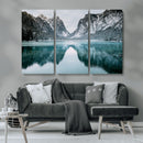 Mountain Lake Wall Art Canvas Print – Framed Toblacher See