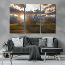 Snowy Peaks Wall Art Canvas Print – Rustic Mountain