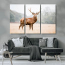 Vintage Wildlife Wall Art Canvas Print – Misty Landscape