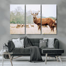 Rustic Deer Wall Art Canvas Print – Forest Woodland Stag