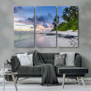 Tropical Beach Wall Art Canvas Print – Framed Sunset Glow