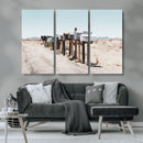 Desert Mailboxes Canvas Print – Framed Minimal Western