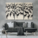 Wild Horse Stampede Wall Art Canvas Print – Monochrome by MyGreatCanvas | Canvas Wall Art Prints | Photo Prints & Wall Decor