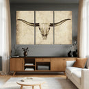 Longhorn Skull Wall Art Canvas Print – Rustic Western by MyGreatCanvas | Canvas Wall Art Prints | Photo Prints & Wall Decor