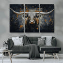 Rustic Longhorn Bull Wall Art Canvas Print – Vintage Western by MyGreatCanvas | Canvas Wall Art Prints | Photo Prints & Wall Decor