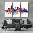 Atlanta Skyline Wall Art Canvas Print – Framed Colorful