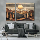 Wooden Mountain Layers Art – Rustic Pine Tree Landscape by MyGreatCanvas | Canvas Wall Art Prints | Photo Prints & Wall Decor
