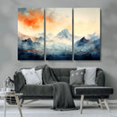Warm Clouds Abstract Mountain Wall Art Canvas Print