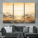 Sepia Color Abstract Mountain Wall Art Canvas Print