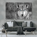Wild Wolf Blue Eye Wall Art Canvas Print