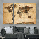 Push Pin World Map Canvas Print – Travel Tracker Wall Art