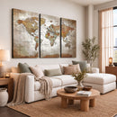 Vibrant Watercolor World Map Canvas Wall Art – Framed Travel
