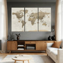 Detailed World Map Wall Art Canvas Print by MyGreatCanvas | Canvas Wall Art Prints | Photo Prints & Wall Decor