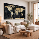 Framed Large World Map Wall Art Canvas Print for Living Room