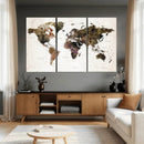 Watercolor World Map Print - Large Wall Art Canvas Print for