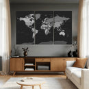 Black World Map Wall Art Canvas Print – Detailed Map of the by MyGreatCanvas | Canvas Wall Art Prints | Photo Prints & Wall Decor