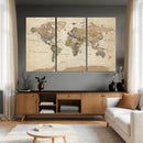 Framed World Map Wall Art for Home and Office Decor