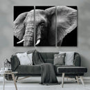 Big Elephant Close Up Wall Art Canvas Print