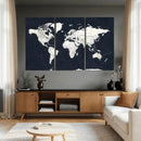 Black World Map Wall Art Canvas Print for Home Office and by MyGreatCanvas | Canvas Wall Art Prints | Photo Prints & Wall Decor
