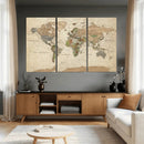 Vintage World Map Canvas Wall Art - Rustic Grunge Texture by MyGreatCanvas | Canvas Wall Art Prints | Photo Prints & Wall Decor