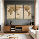 Vintage Detailed World Map Wall Art Canvas Print – Antique by MyGreatCanvas | Canvas Wall Art Prints | Photo Prints & Wall Decor