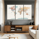 Pastel Colors World Map Wall Art Canvas Print by MyGreatCanvas | Canvas Wall Art Prints | Photo Prints & Wall Decor