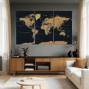 Vintage World Map Earth Globe Countries Oceans Continents by MyGreatCanvas | Canvas Wall Art Prints | Photo Prints & Wall Decor