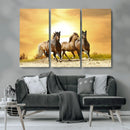 Wild Horses Wall Art Canvas Print – Framed Galloping Herd