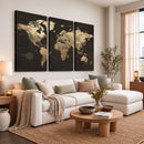 Framed World Map with Pin Canvas Print – Detailed World Map