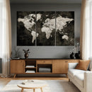 Vintage World Map Wall Art Canvas Print – Framed Large Map