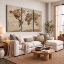 World Map Canvas Wall Art Print, Detailed Global Map Artwork