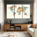 Framed World Map Wall Art Canvas Print for Living Room and by MyGreatCanvas | Canvas Wall Art Prints | Photo Prints & Wall Decor