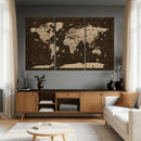 Colorful World Map Canvas Wall Art with Landmarks – Framed by MyGreatCanvas | Canvas Wall Art Prints | Photo Prints & Wall Decor