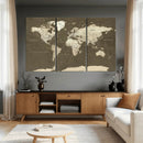 Vintage World Map Canvas Print – Framed Travel Map Wall Art