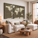 Vintage World Map Canvas Print – Framed Travel Map Wall Art