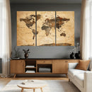 Navy Blue and Gold World Map Canvas Print – Framed Luxury by MyGreatCanvas | Canvas Wall Art Prints | Photo Prints & Wall Decor