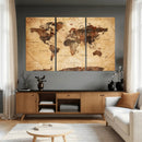 Modern Red and Gray World Map Canvas Print – Framed Wall Art by MyGreatCanvas | Canvas Wall Art Prints | Photo Prints & Wall Decor