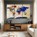 Watercolor World Map Canvas Print – Framed Wall Art for by MyGreatCanvas | Canvas Wall Art Prints | Photo Prints & Wall Decor