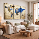 World Map Canvas Print – Colorful Abstract Travel Map,
