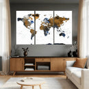 World Map Wall Art Canvas Print, Modern Decorative Framed by MyGreatCanvas | Canvas Wall Art Prints | Photo Prints & Wall Decor