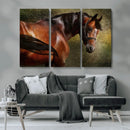 Majestic Brown Horse Wall Art Canvas Print – Framed