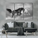 Wild Horses Wall Art Canvas Print – Framed Black and White by MyGreatCanvas | Canvas Wall Art Prints | Photo Prints & Wall Decor