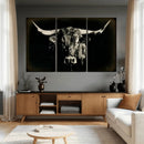 Black Bull Wall Art Canvas Print, Texas Longhorn Portrait by MyGreatCanvas | Canvas Wall Art Prints | Photo Prints & Wall Decor