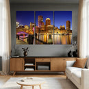 Boston Wall Art Canvas Print, Boston City Downtown Night by MyGreatCanvas | Canvas Wall Art Prints | Photo Prints & Wall Decor