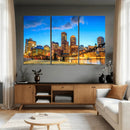 Boston Wall Art Canvas Print, Boston City Downtown Night by MyGreatCanvas | Canvas Wall Art Prints | Photo Prints & Wall Decor