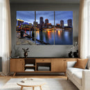 Boston Wall Art Canvas Print, Boston City Downtown Night by MyGreatCanvas | Canvas Wall Art Prints | Photo Prints & Wall Decor