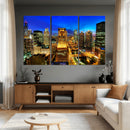 Chicago Wall Art Canvas Print - Chicago City Downtown Night by MyGreatCanvas | Canvas Wall Art Prints | Photo Prints & Wall Decor