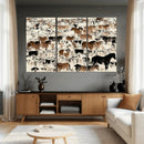 Farmhouse Animals Horse Longhorn Cow Wall Art Canvas Print - by MyGreatCanvas | Canvas Wall Art Prints | Photo Prints & Wall Decor
